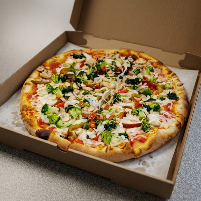 Veggie Gourmet Pizza.